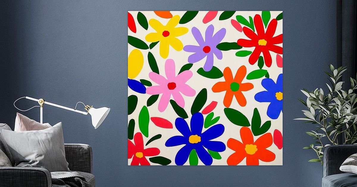 Motifs colorés de fleurs de Matisse par l'artiste Floral Abstractions